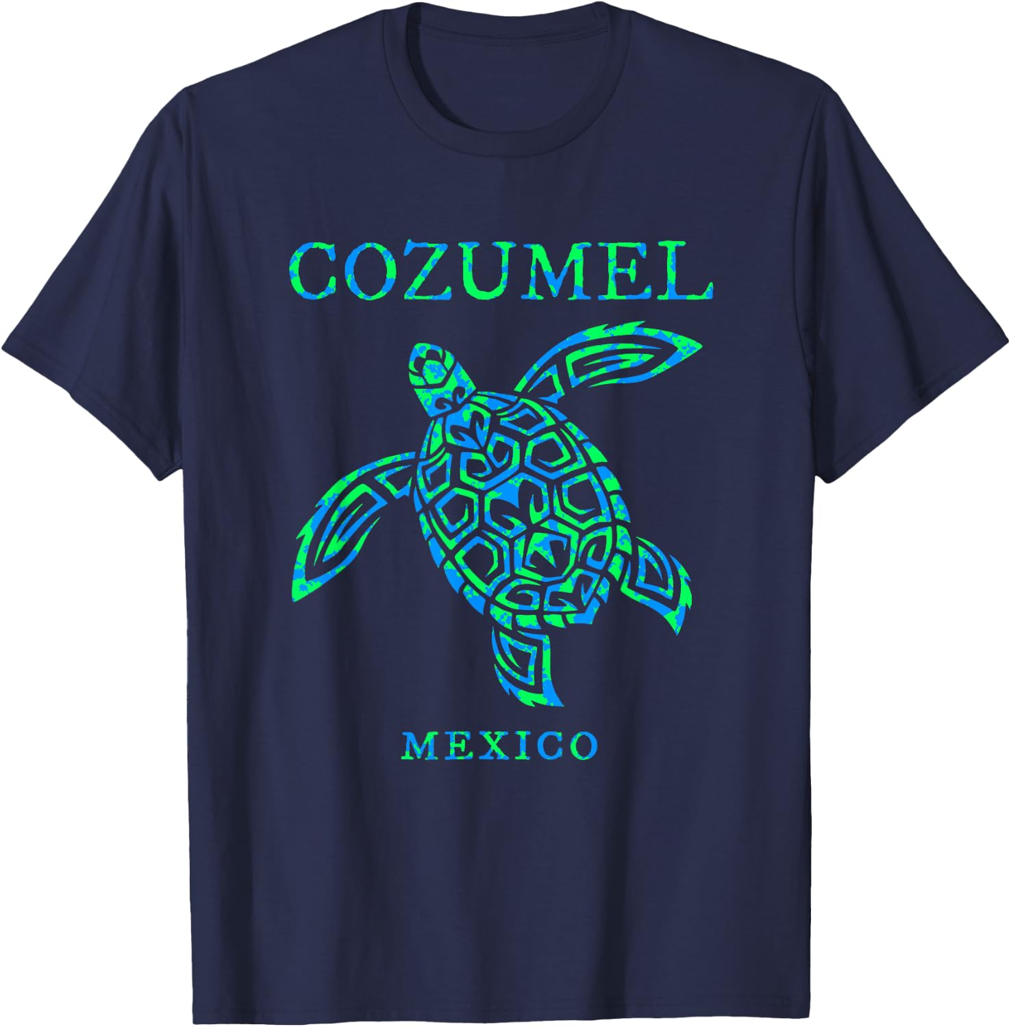 Cozumel Mexico Sea Turtle Colorful Boys Girls Toddler T-Shirt - T-Shirt | Navy