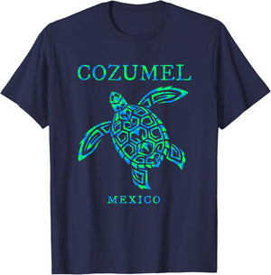 Cozumel Mexico Sea Turtle Colorful Boys Girls Toddler T-Shirt - T-Shirt | Navy