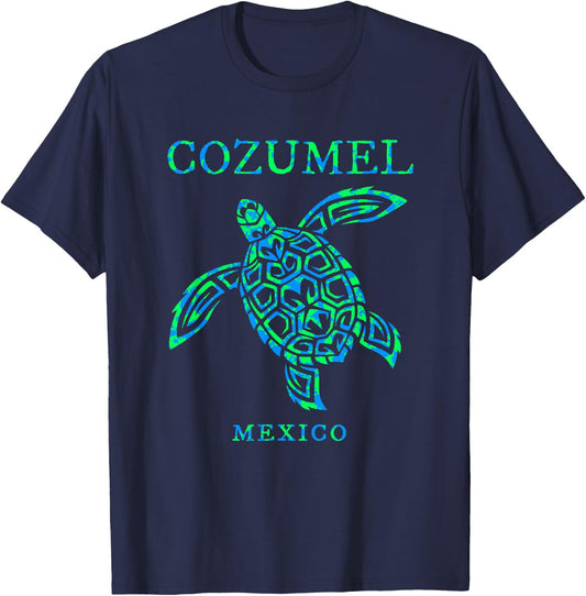 Cozumel Mexico Sea Turtle Colorful Boys Girls Toddler T-Shirt - T-Shirt | Navy