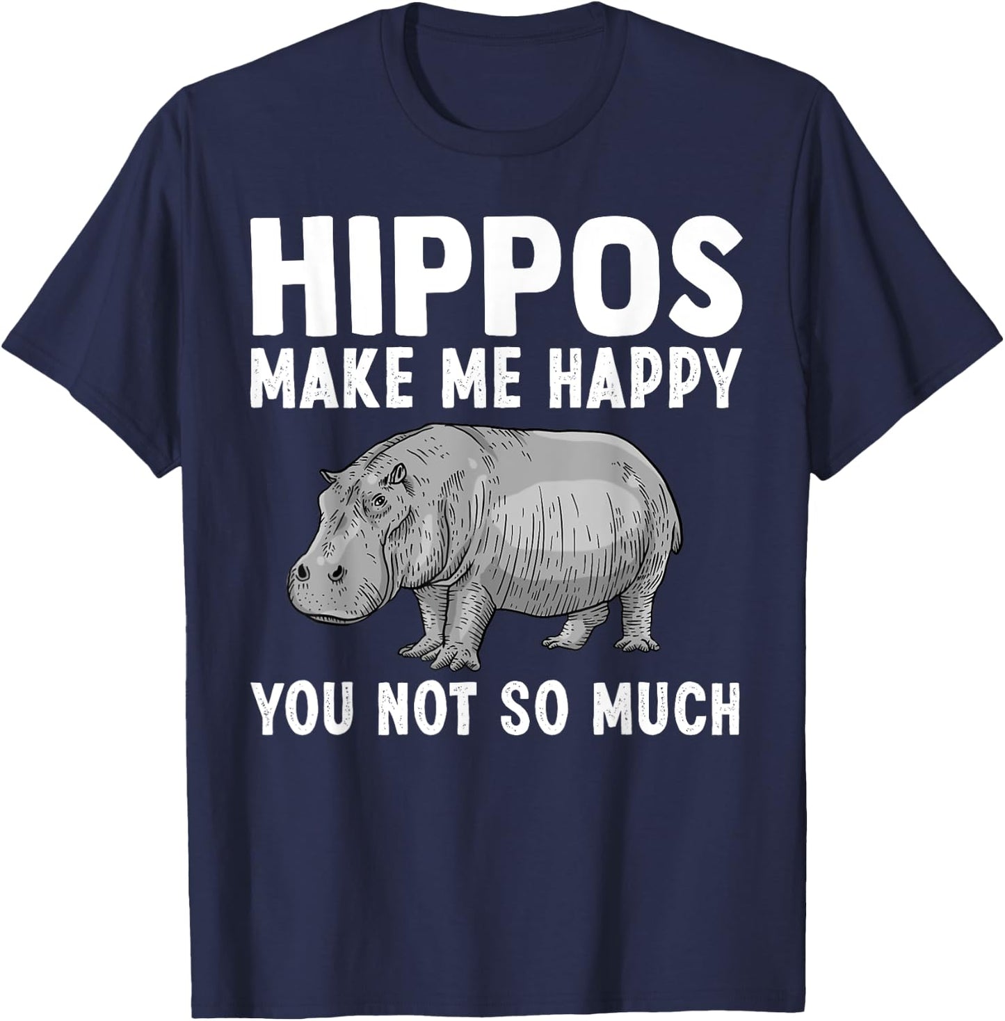 Funny Hippo Design Women Kids Hippopotamus Lovers T-Shirt - T-Shirt | Navy