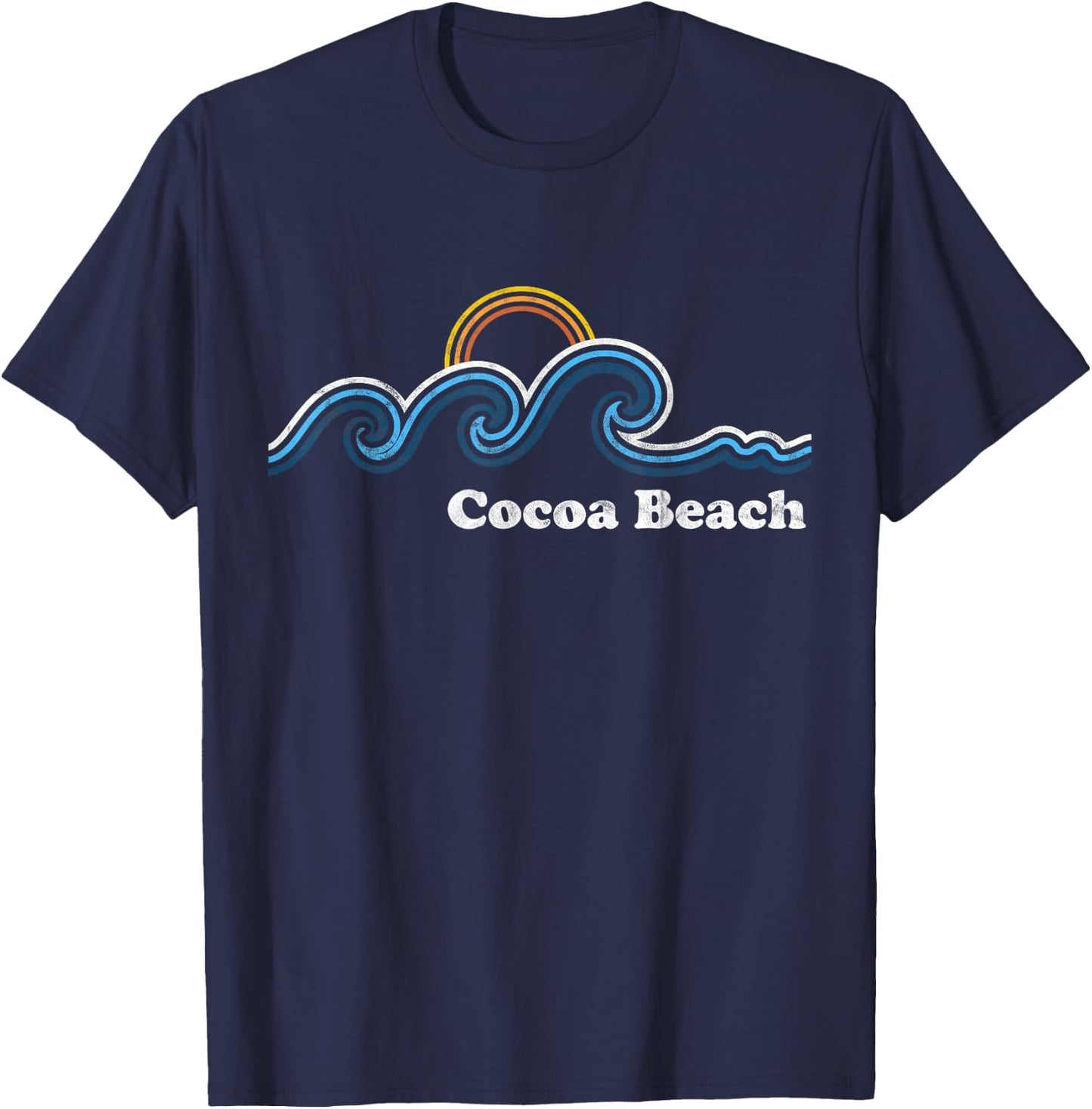 Retro Cocoa Beach Florida FL Vintage Beach Surf Men Women T-Shirt - T-Shirt | Navy