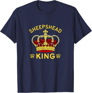 Sheepshead King Funny Playing Card Game T-Shirt - T-Shirt | Navy