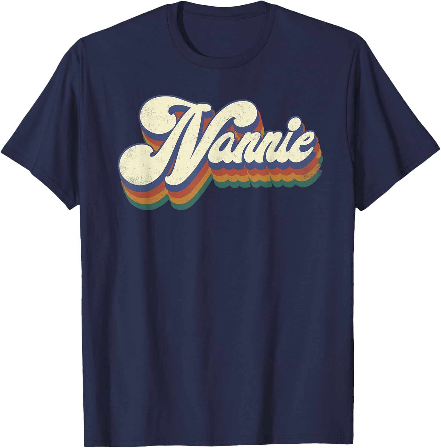 Nannie Gifts For Grandma Retro Vintage Mother's Day Nannie T-Shirt - T-Shirt | Navy