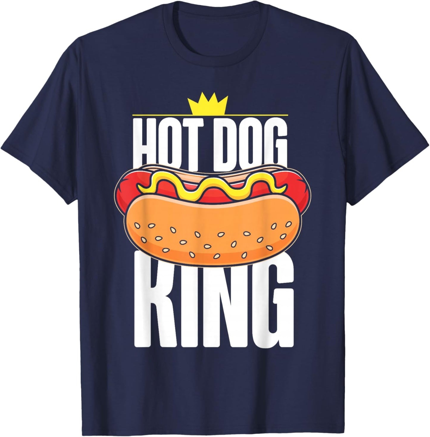 Hot Dog Adult King Hot Dog King T-Shirt - T-Shirt | Navy