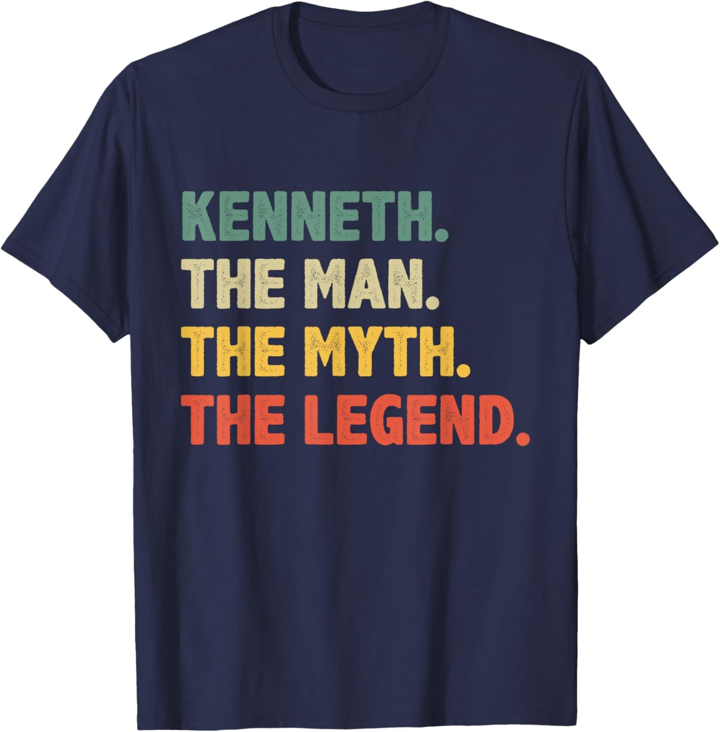 Kenneth The Man The Myth The Legend Vintage Gift Kenneth T-Shirt - T-Shirt | Navy