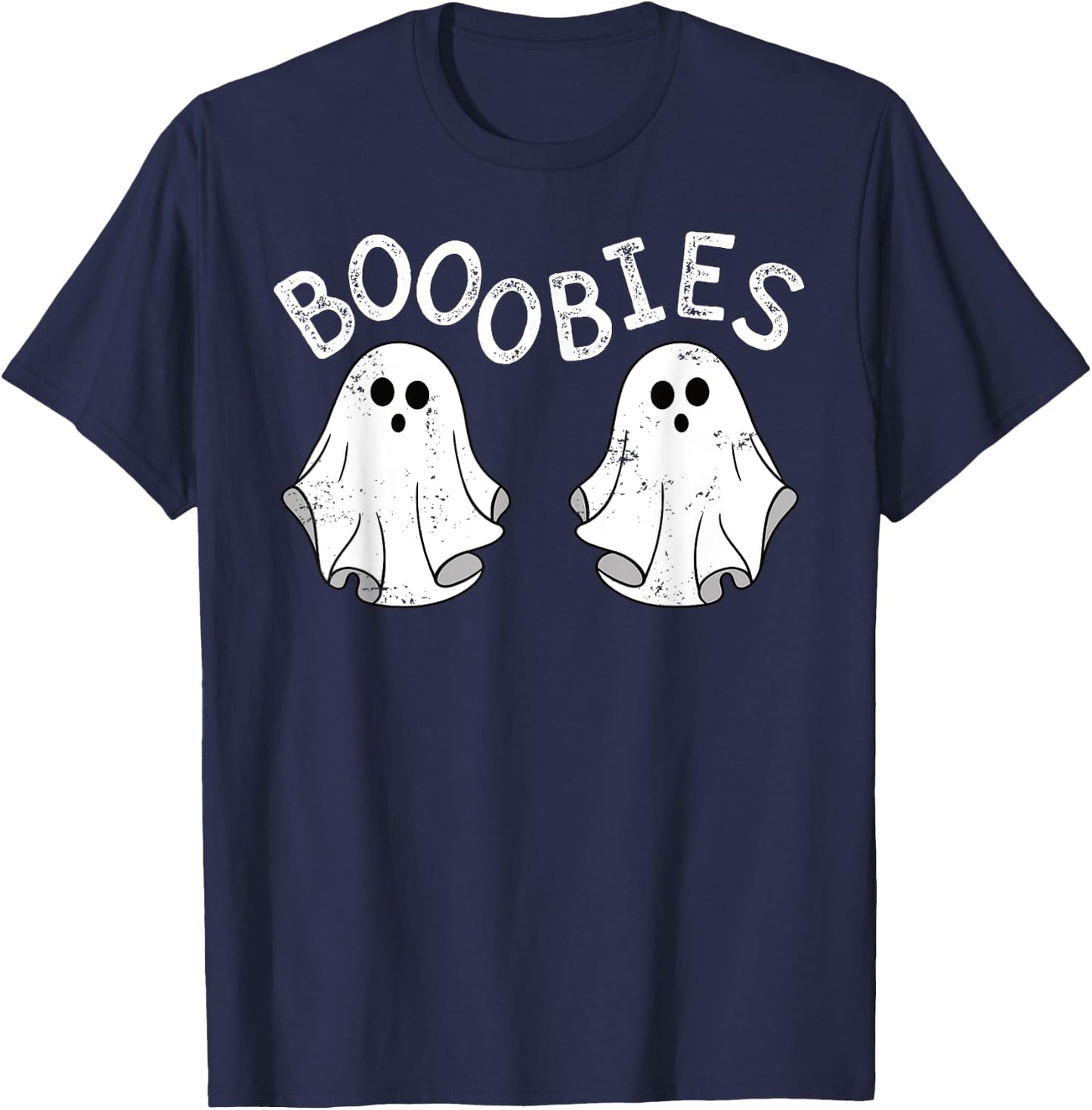 Boob Ghosts Booobie Halloween Bra Breast Funny Costume T-Shirt - T-Shirt | Navy