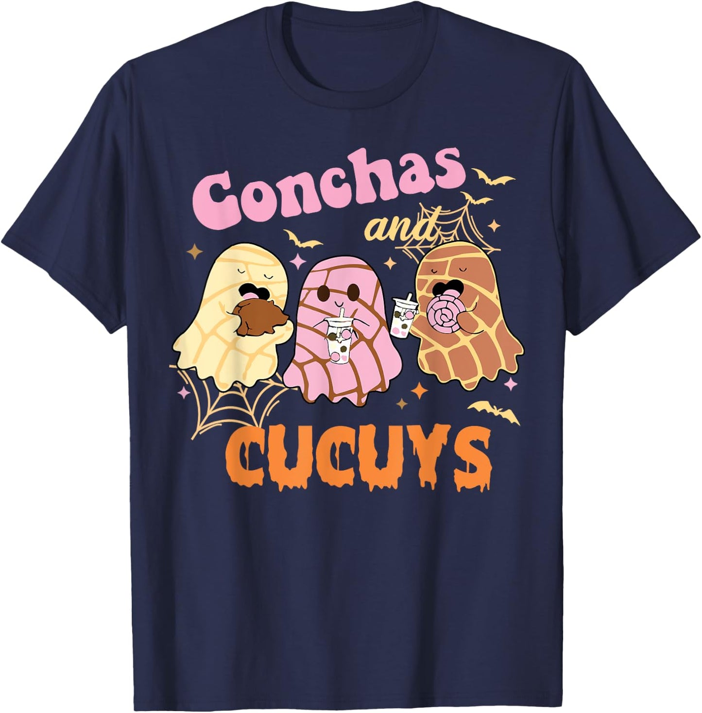 Conchas and Cucuys Mexican Ghost Spooky Conchas T-Shirt - T-Shirt | Navy