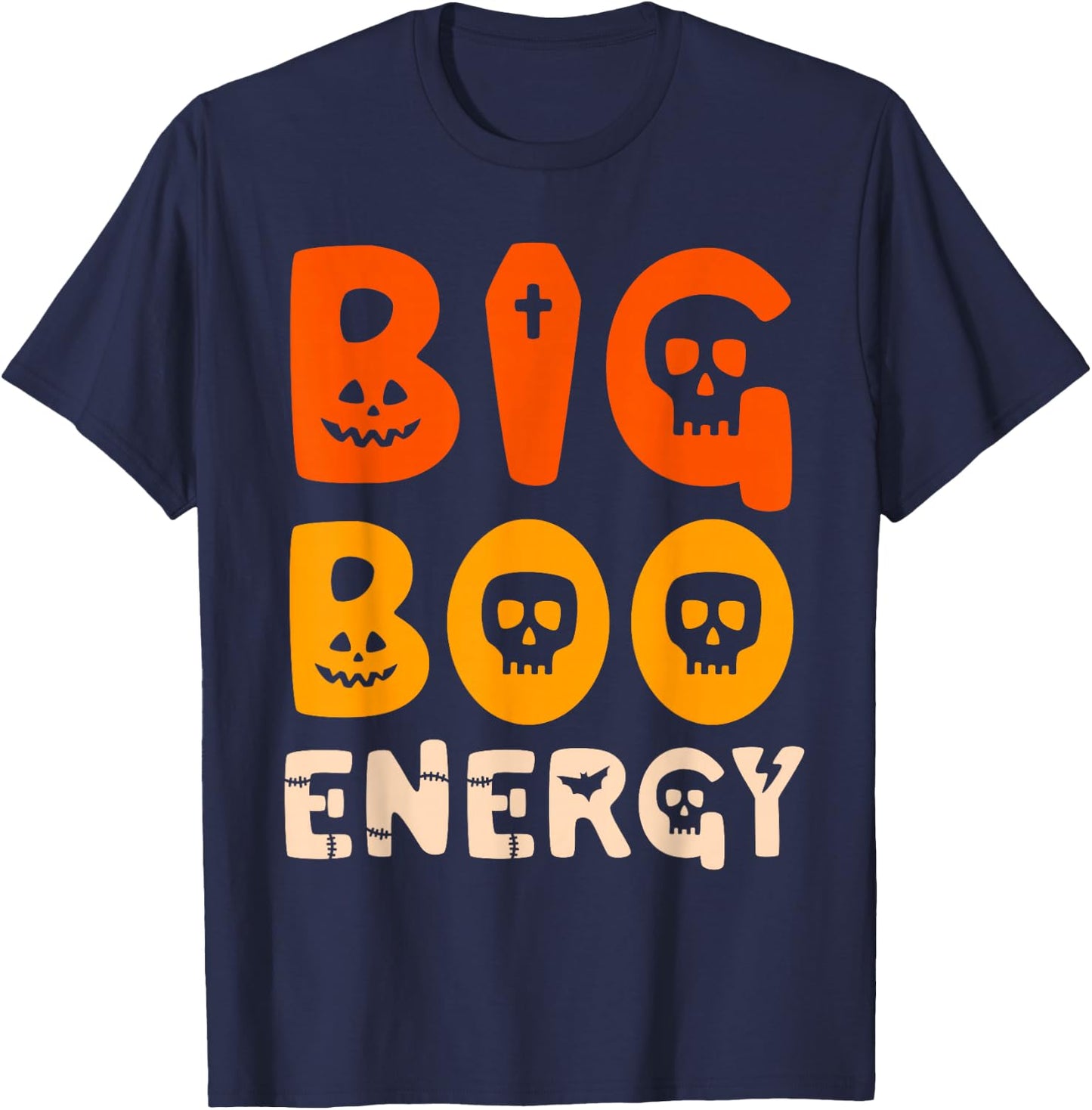 Big Boo Energy Halloween Ghost Shirt Funny Costume T-Shirt - T-Shirt | Navy