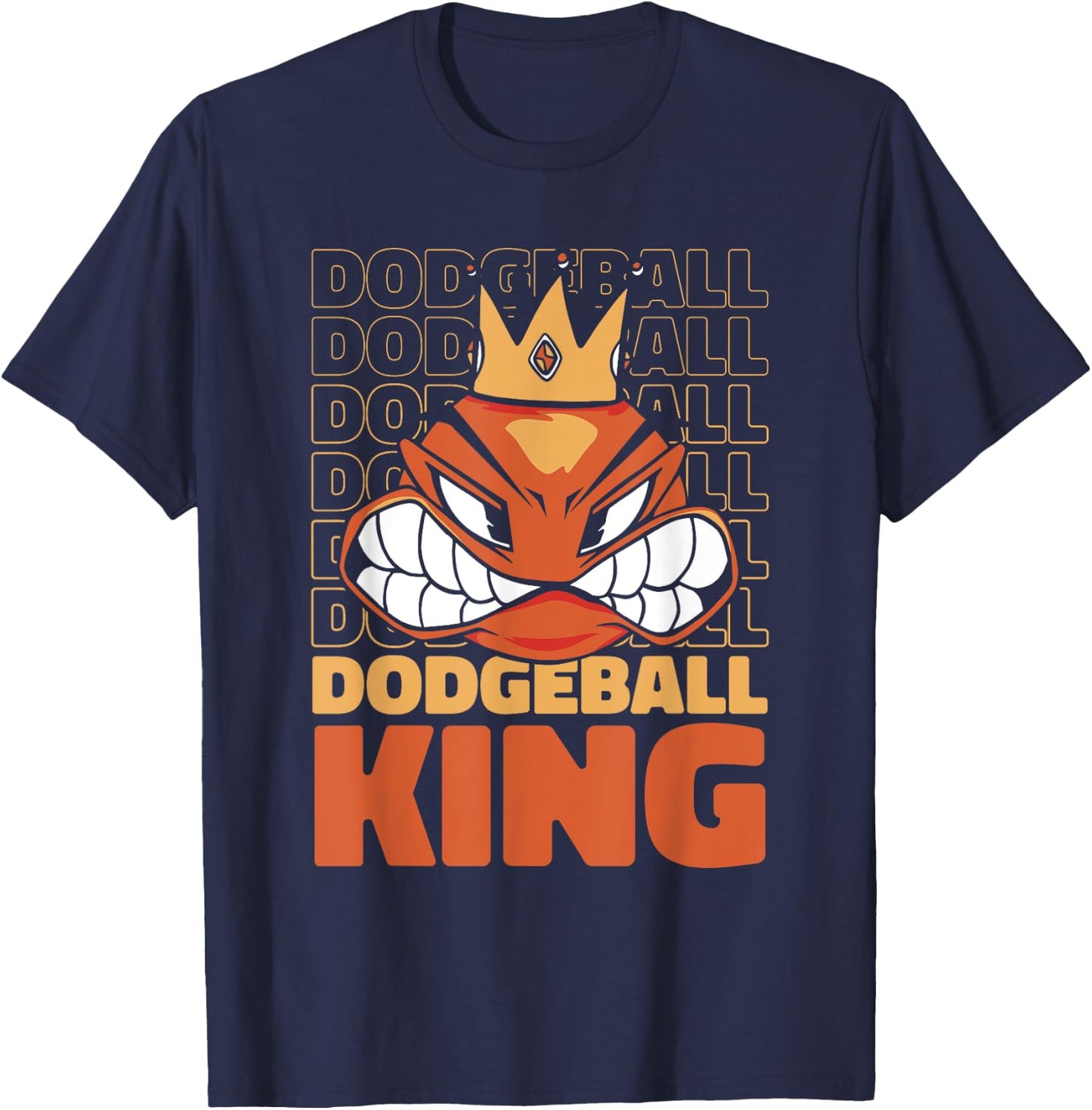 Dodgeball King Game Prisonball Team Player Dodgeball T-Shirt - T-Shirt | Navy