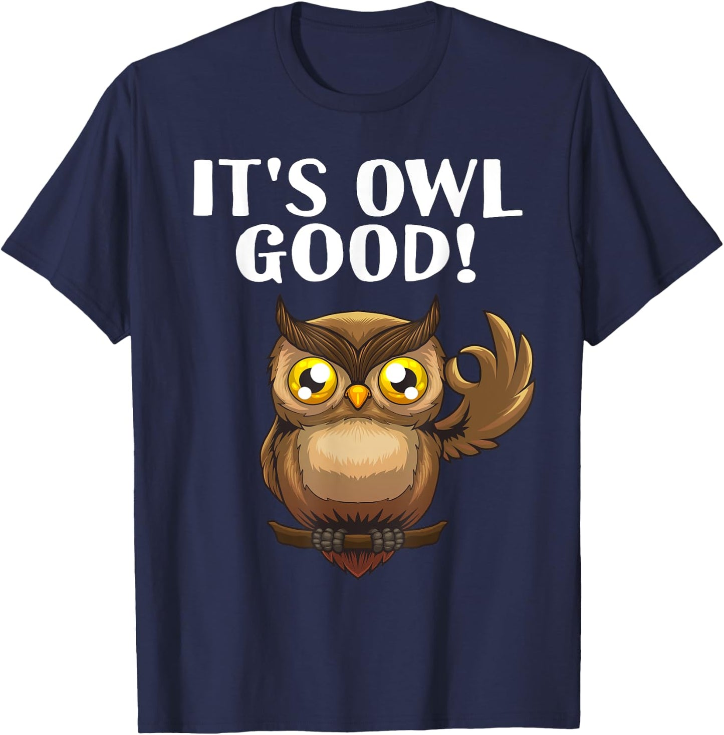 Cute Owl Design Women Nocturnal Bird Zoo Owl Lover T-Shirt - T-Shirt | Navy