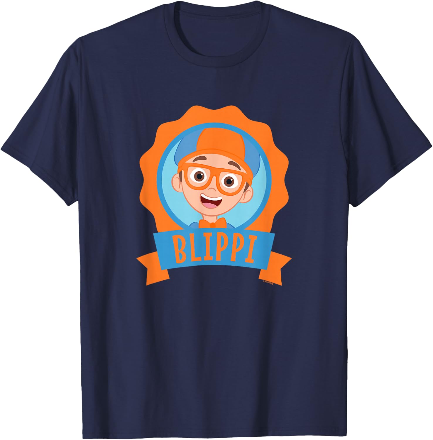 Blippi Centered Portait Design Small T-Shirt - T-Shirt | Navy