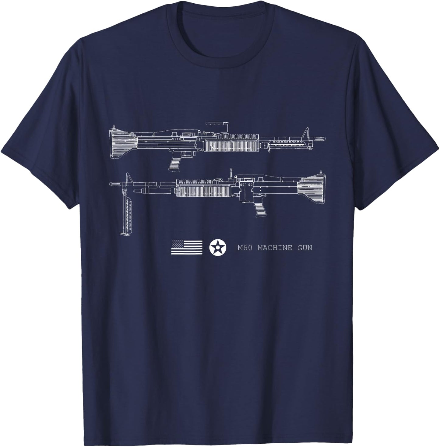 M60 Military Machine Gun T-Shirt - T-Shirt | Navy