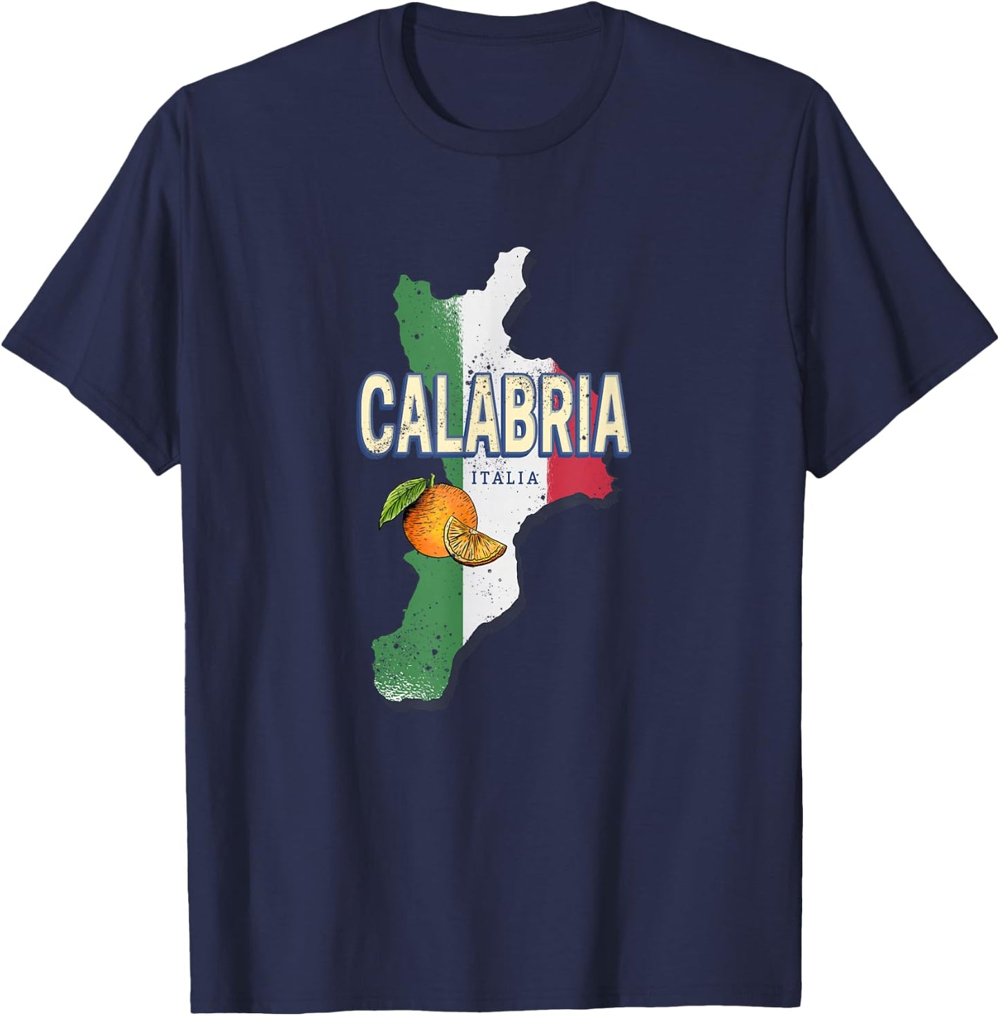 Calabria Italy Retro Region Map Vintage Souvenir T-Shirt - T-Shirt | Navy
