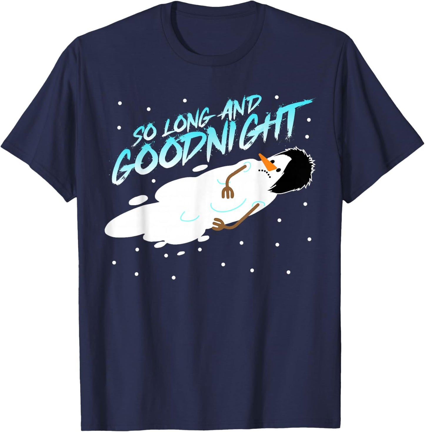 Christmas Emo Heritage Dark Lifestyle Funny Melting Snowman T-Shirt - T-Shirt | Navy
