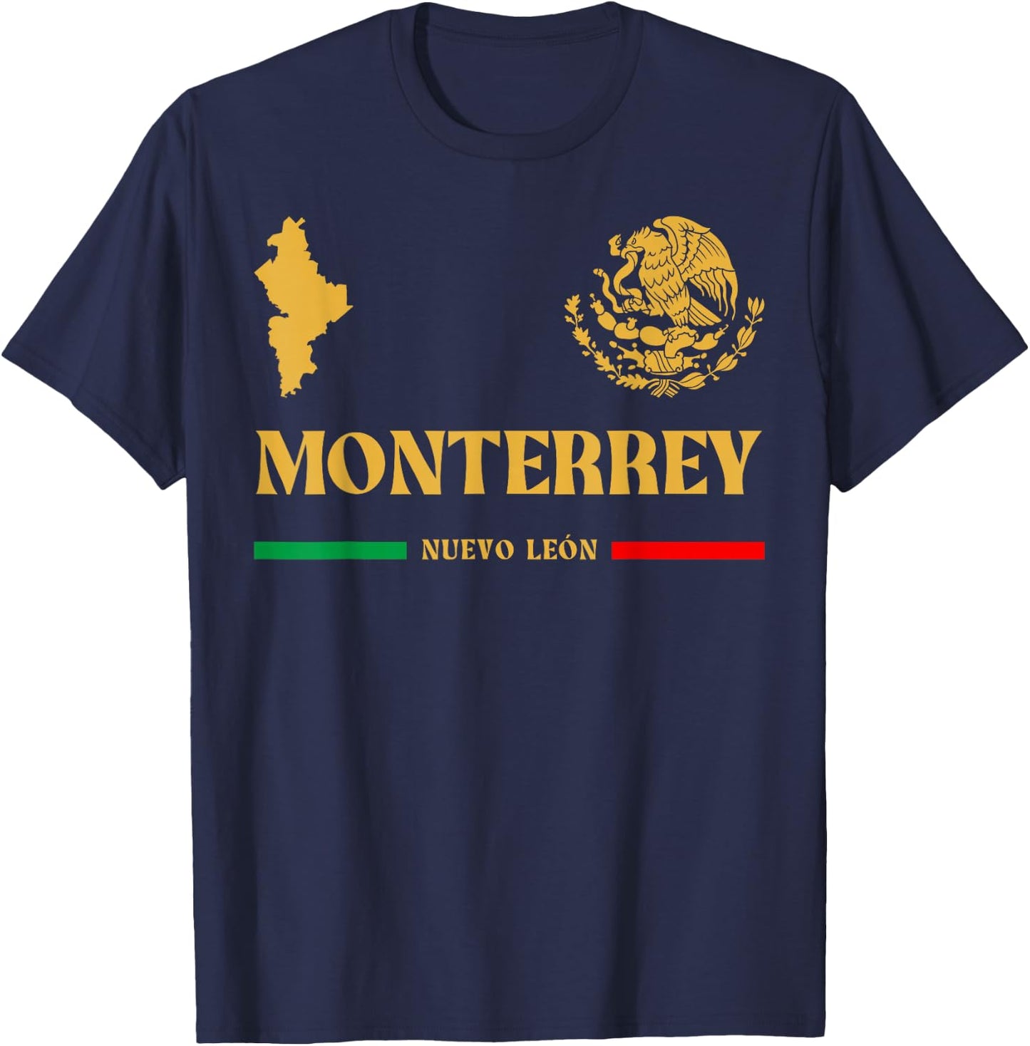 Monterrey Mexico Emblem, Monterrey T-Shirt - T-Shirt | Navy