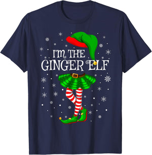 Family Matching Women Girls I'm The Ginger Elf Christmas T-Shirt - T-Shirt | Navy