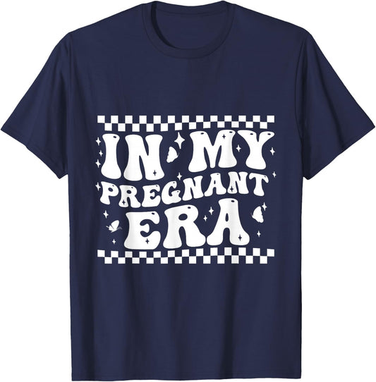 In My Pregnant Era Funny Pregnancy Announcing T-Shirt - T-Shirt | Navy
