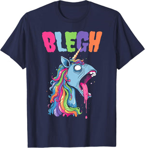 Live Laugh Blegh Bleghssed Heavy Metal Metalcore Unicorn T-Shirt - T-Shirt | Navy