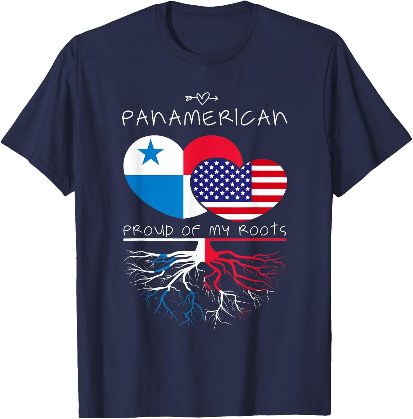 Panama USA Proud of Both Countries Panamerican T-Shirt - T-Shirt | Navy