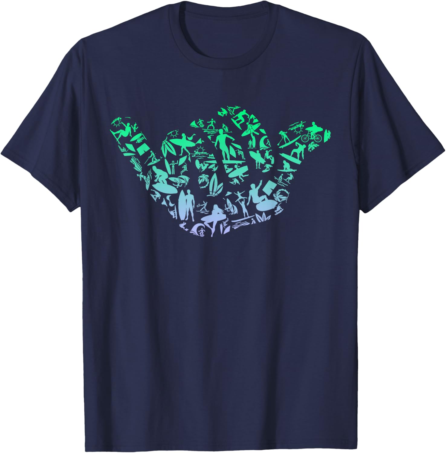 Surf Icons for Surfer | Surf Boys Surfing T-Shirt - T-Shirt | Navy