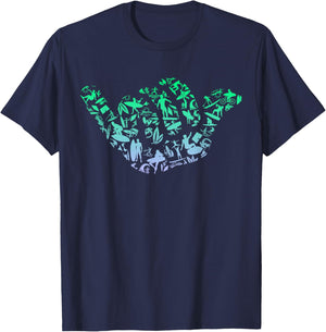 Surf Icons for Surfer | Surf Boys Surfing T-Shirt - T-Shirt | Navy
