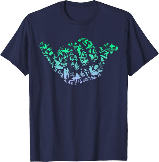 Surf Icons for Surfer | Surf Boys Surfing T-Shirt - T-Shirt | Navy