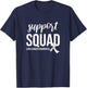 Support Squad, White Ribbon Lung Cancer Awareness T-Shirt - T-Shirt | Navy