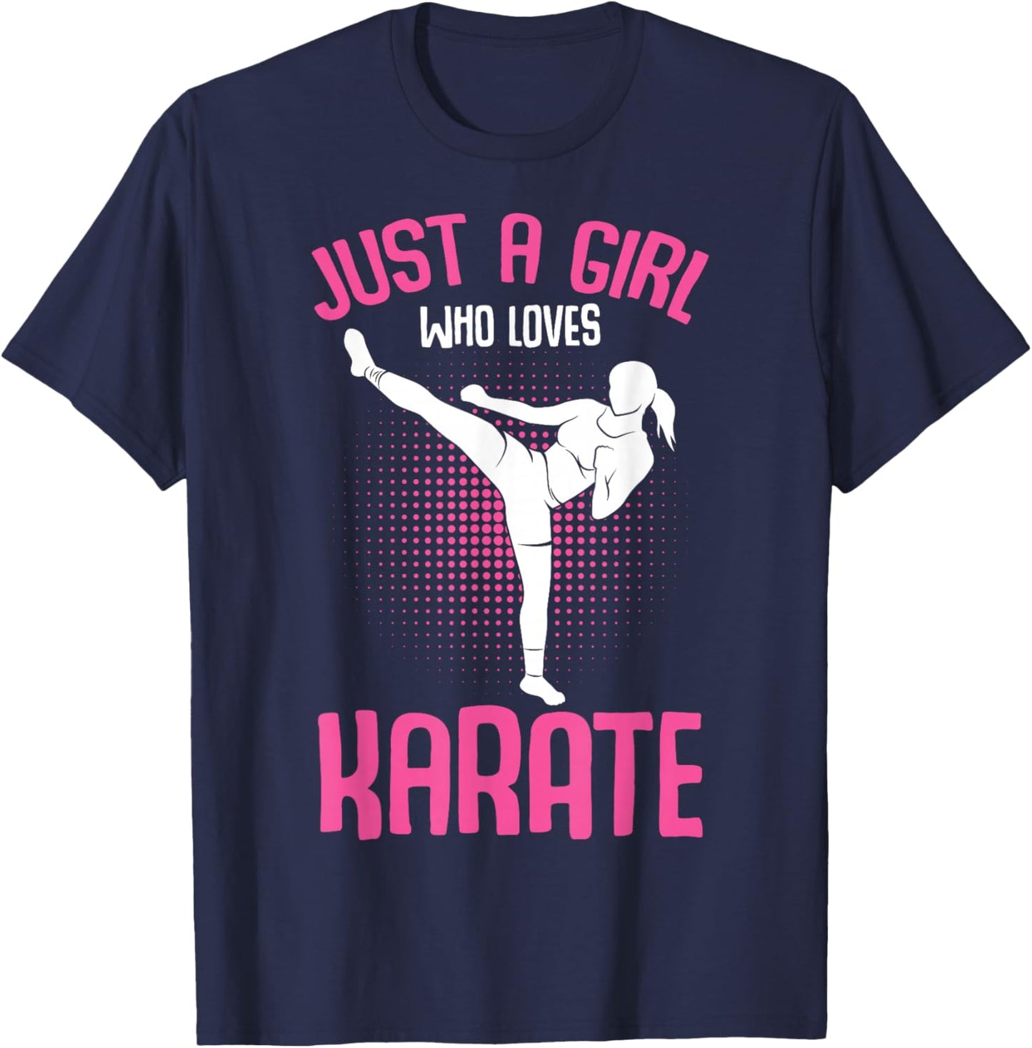 Just A Girl who loves Karate Kids Girls T-Shirt - T-Shirt | Navy