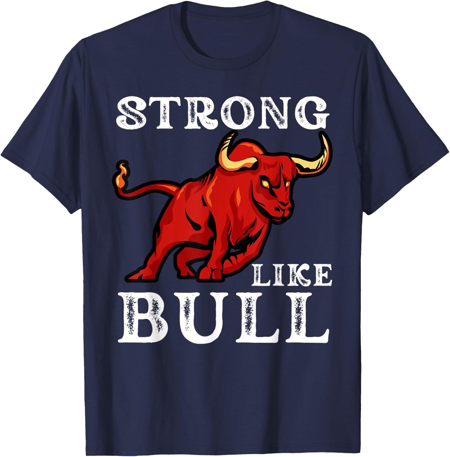 Strong Like A Bull Weight Powerlifting Bodybuilding, Cowboy T-Shirt - T-Shirt | Navy