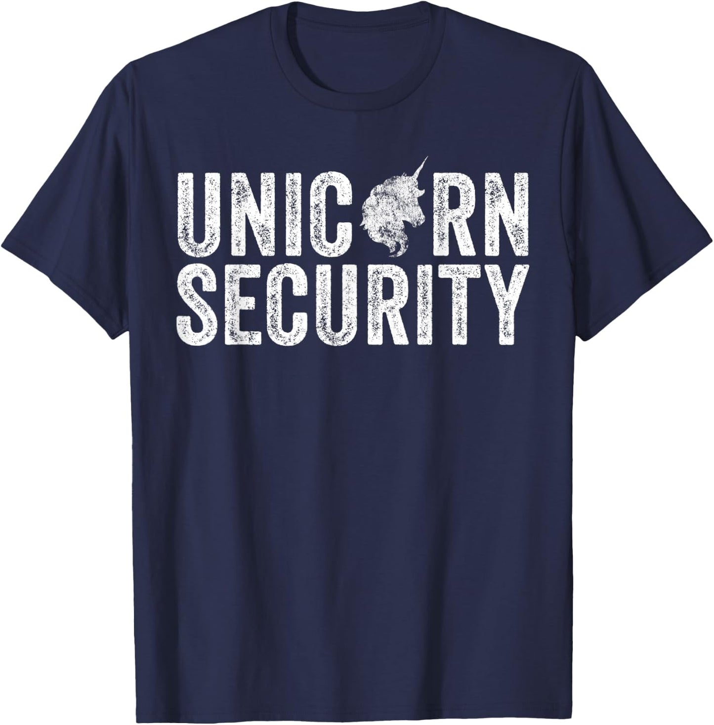 Unicorn Security Halloween Costume Dad Mom Daughter Funny T-Shirt - T-Shirt | Navy