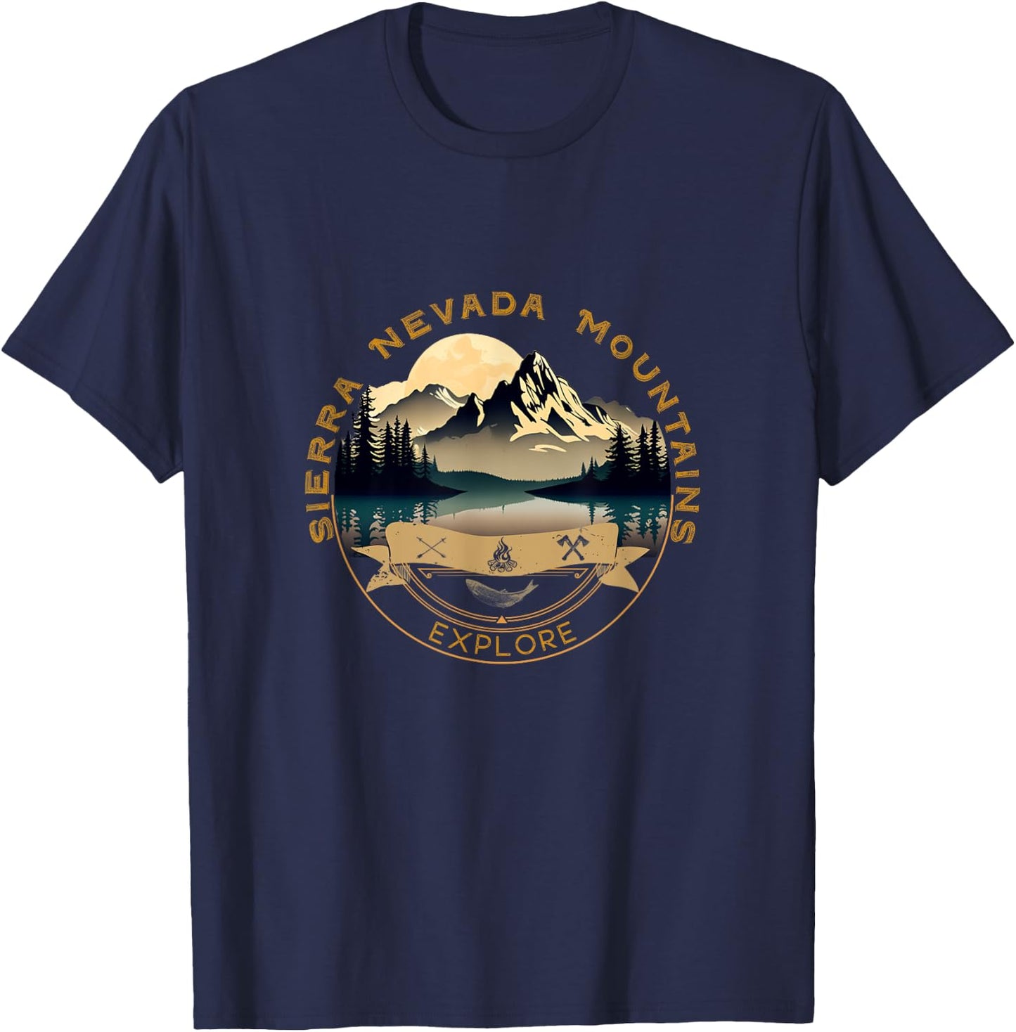 Sierra Nevada Mountains Vacation Apparel - Souvenir T-Shirt - T-Shirt | Navy