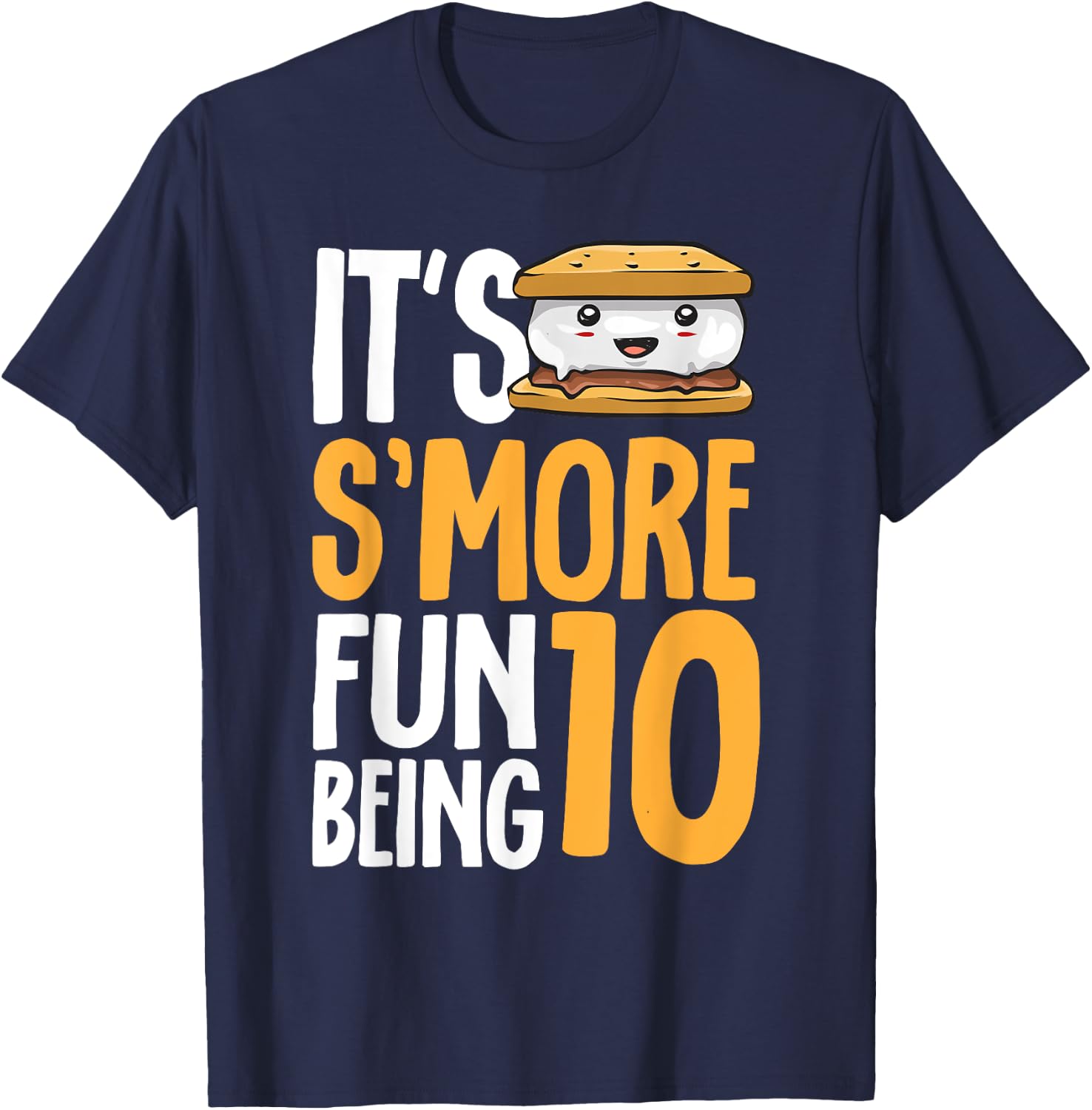 S’more Campfire 10th Birthday Marshmallow Camping Smore T-Shirt - T-Shirt | Navy