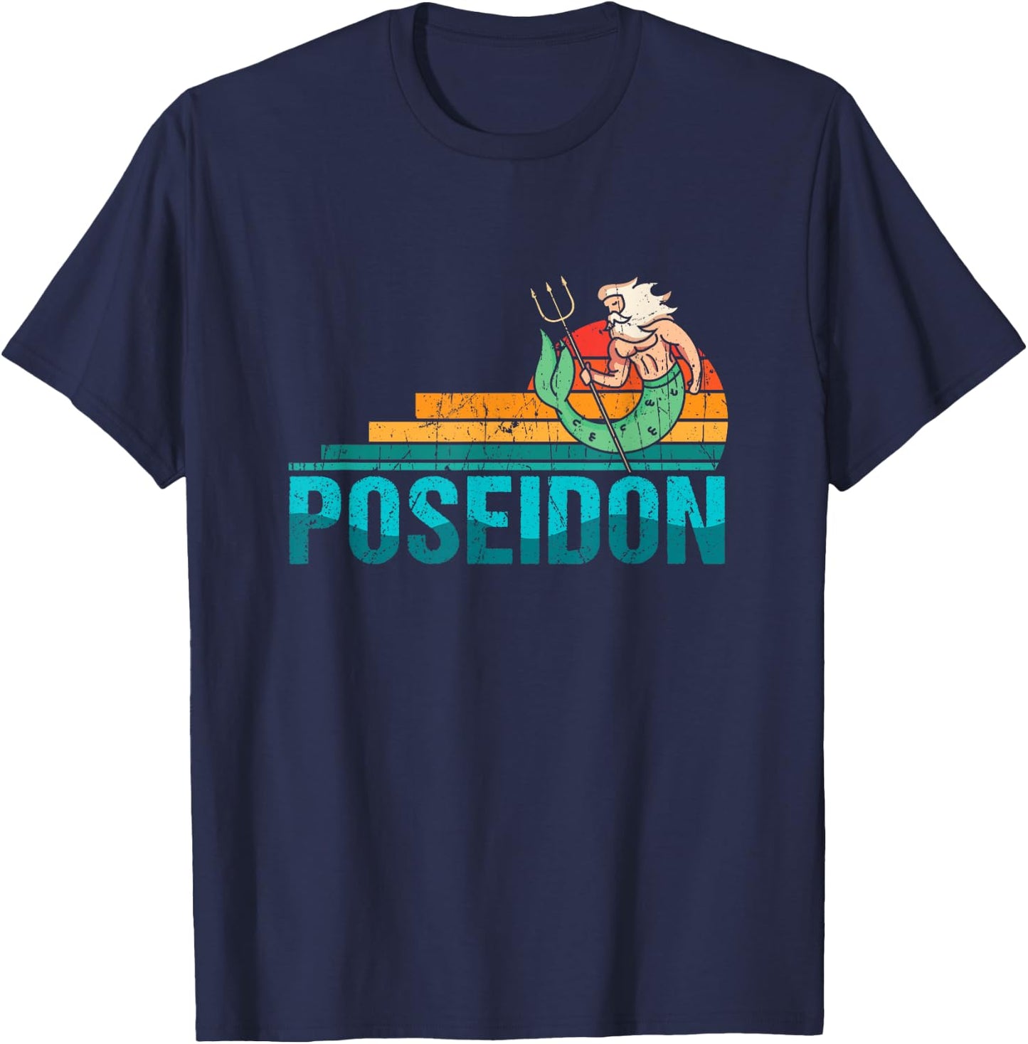 Poseidon - The God of the Sea, Earthquakes & Horses T-Shirt - T-Shirt | Navy