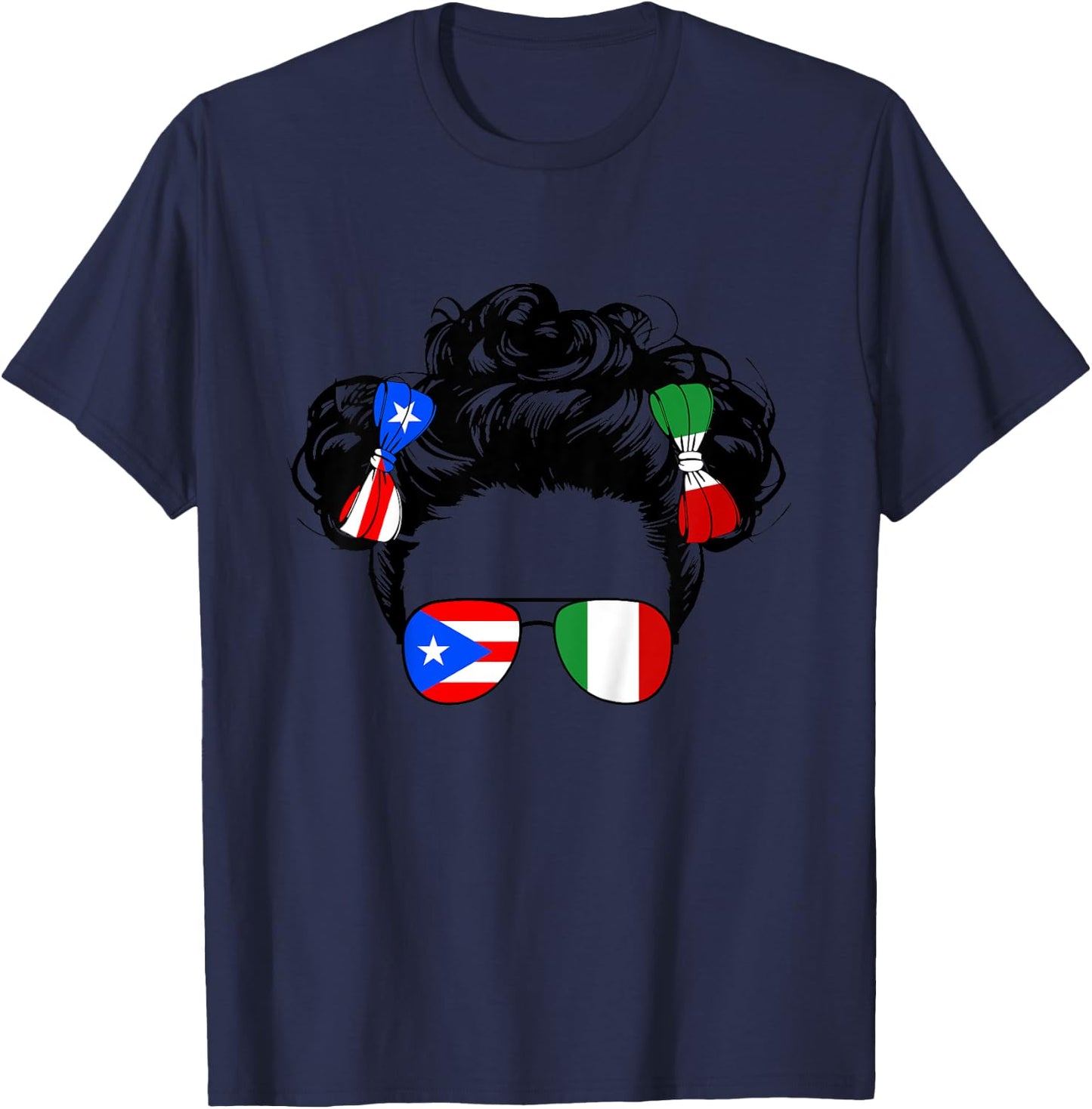 Half Italian And Puerto Rican Rico Italy Flag Girl Baby Kids T-Shirt - T-Shirt | Navy