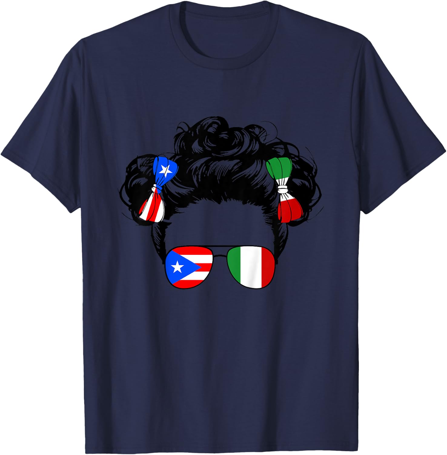 Half Italian And Puerto Rican Rico Italy Flag Girl Baby Kids T-Shirt - T-Shirt | Navy