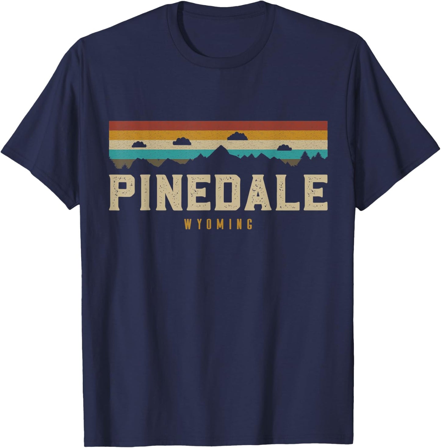 Pinedale Wyoming Vintage Mountains Hiking Camping Retro T-Shirt - T-Shirt | Navy