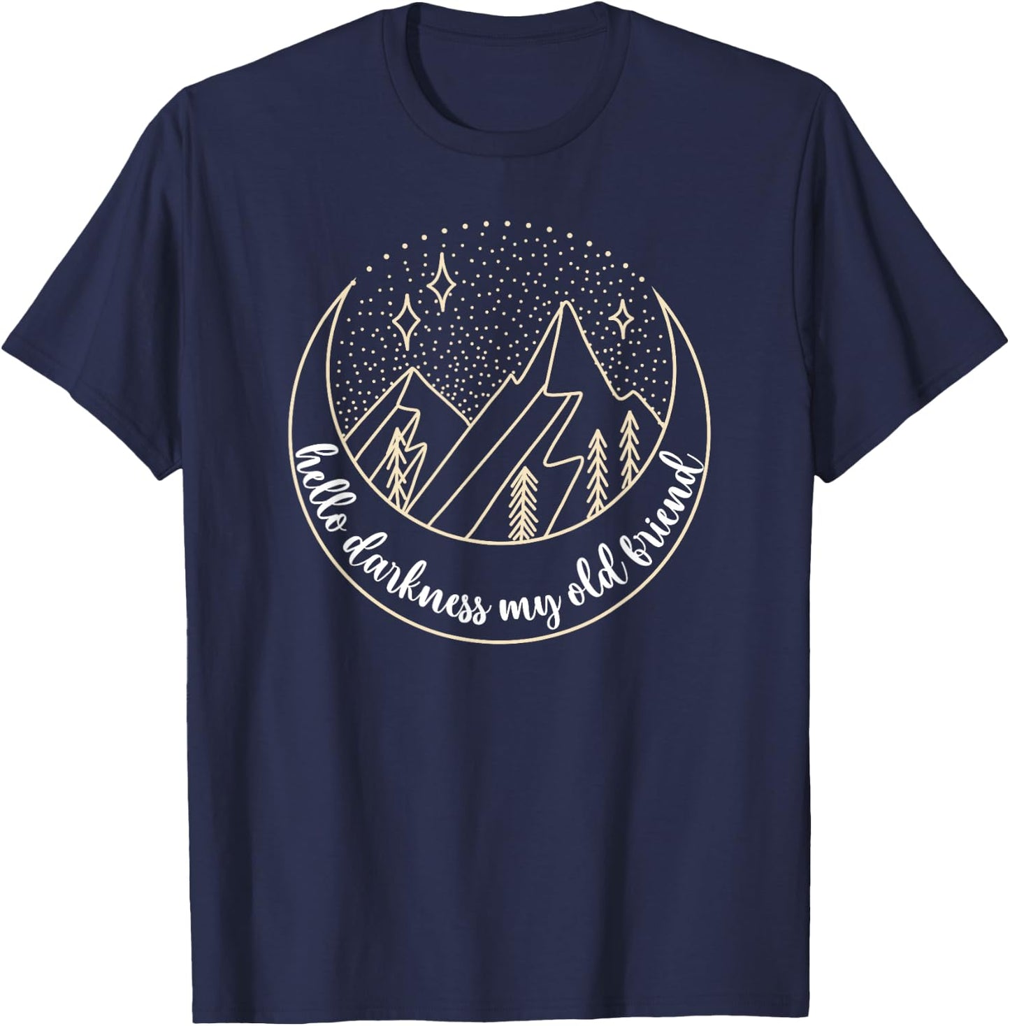 Hello Darkness My Old Friend T-Shirt - T-Shirt | Navy