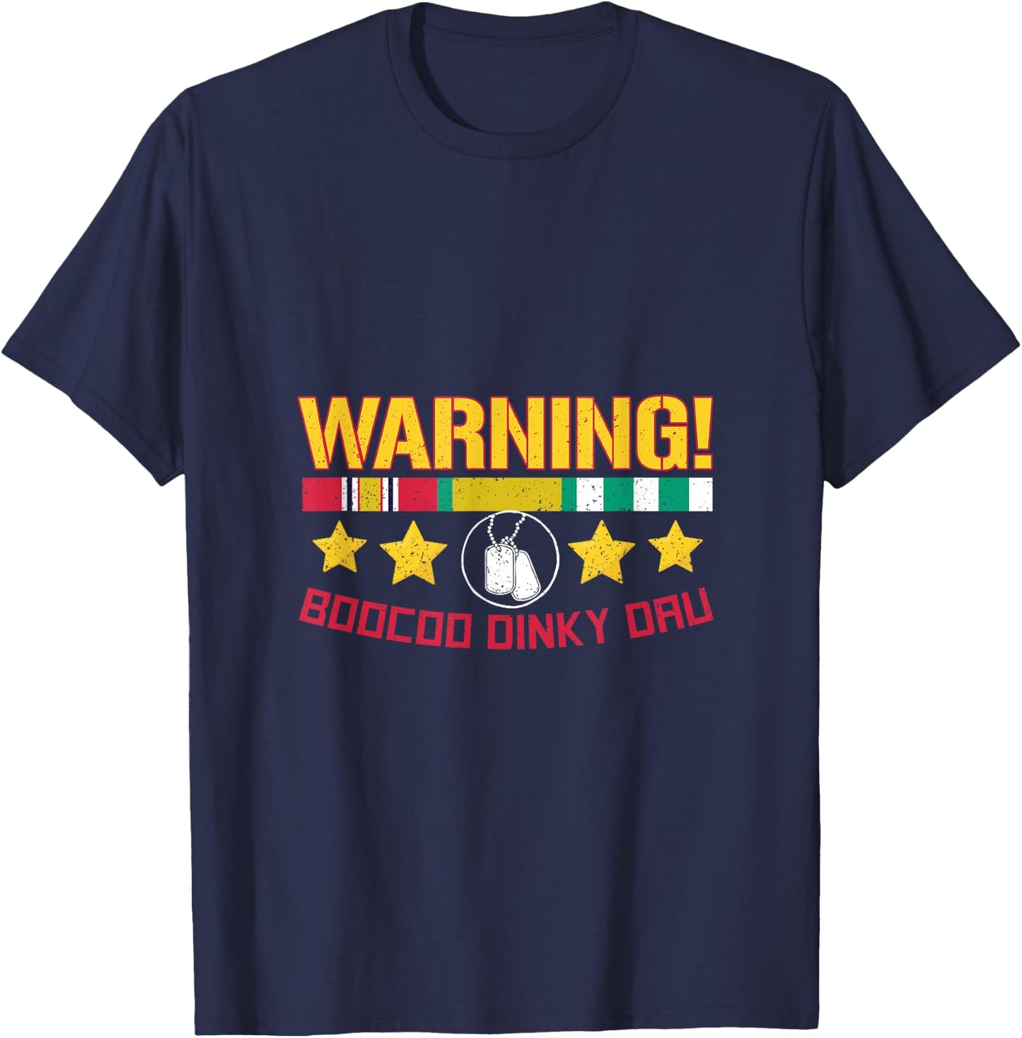 Warning Boocoo Dinky Dau T-Shirt - T-Shirt | Navy