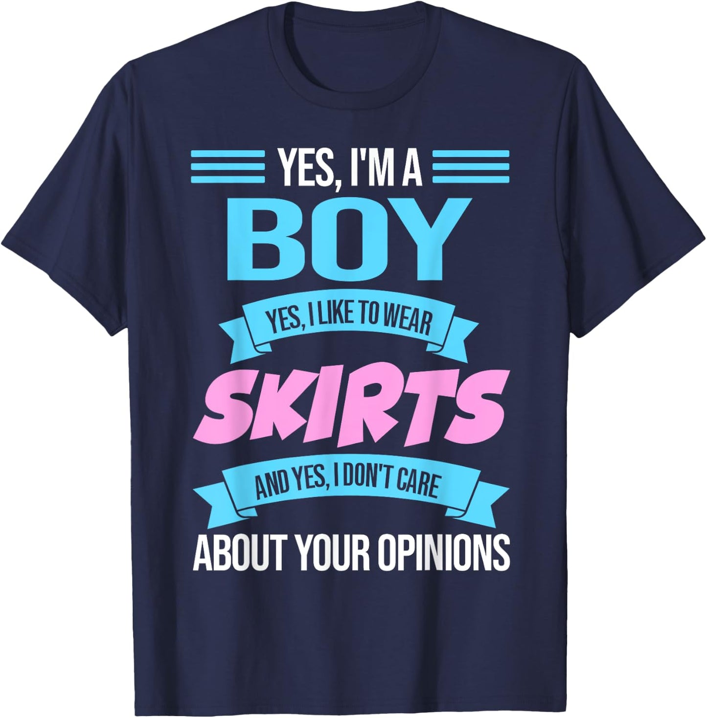 yes, I'm a boy yes, I like to wear skirts Anime Femboy T-Shirt - T-Shirt | Navy