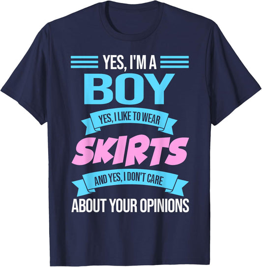 yes, I'm a boy yes, I like to wear skirts Anime Femboy T-Shirt - T-Shirt | Navy