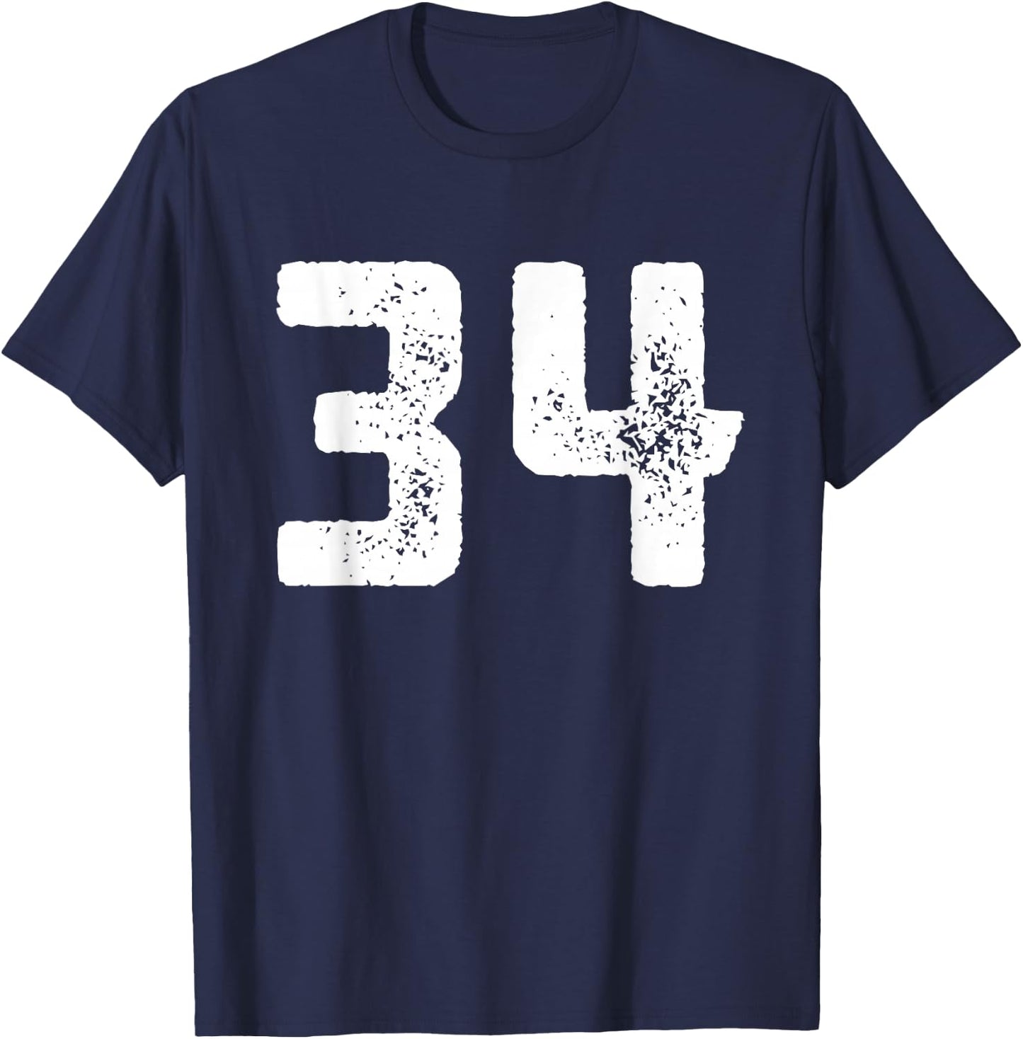 Number 34 Years Anniversary Sports Team Player T-Shirt - T-Shirt | Navy