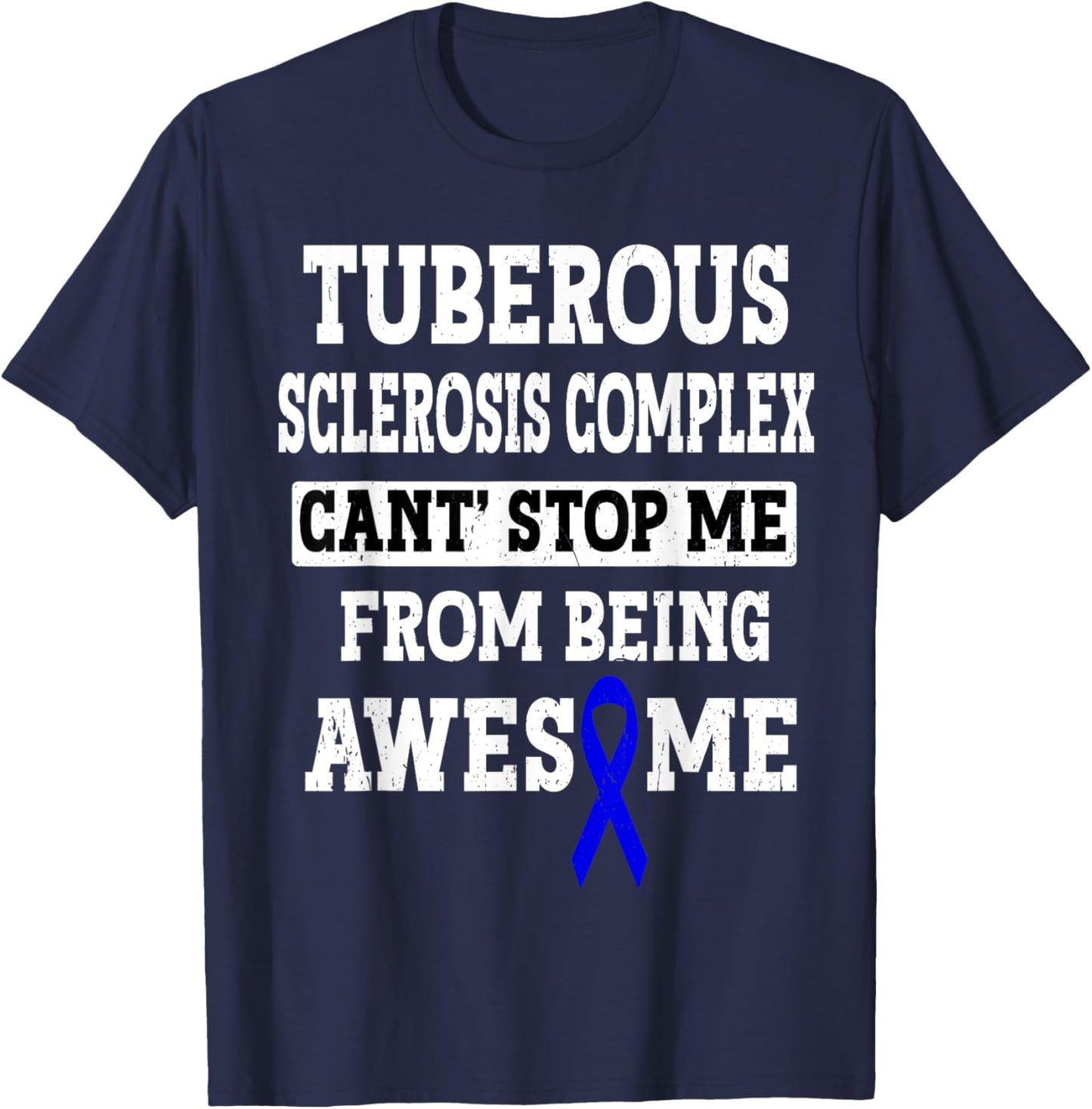 Tuberous Sclerosis Complex TSC Awareness Cute Ribbon T-Shirt - T-Shirt | Navy