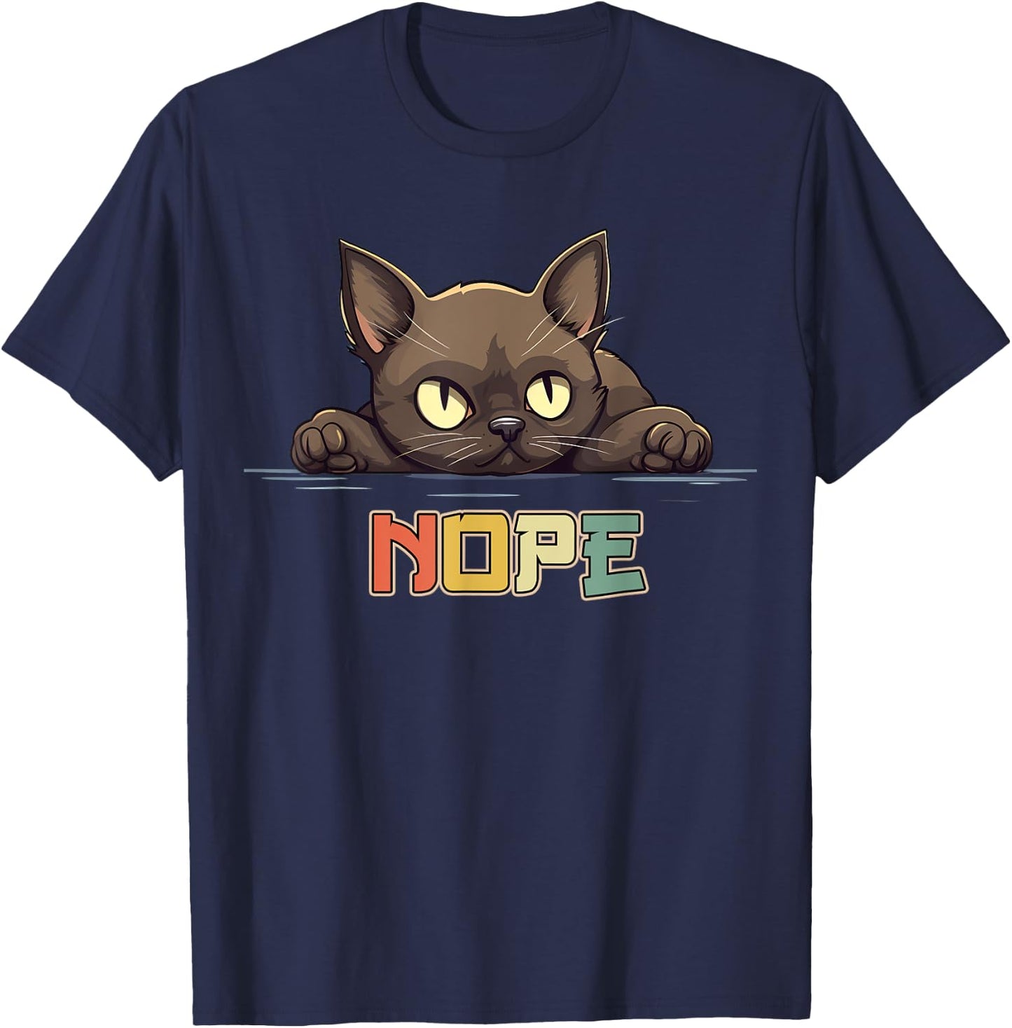 Lazy Burmese Cat Nope Men Women Girls Kids T-Shirt - T-Shirt | Navy