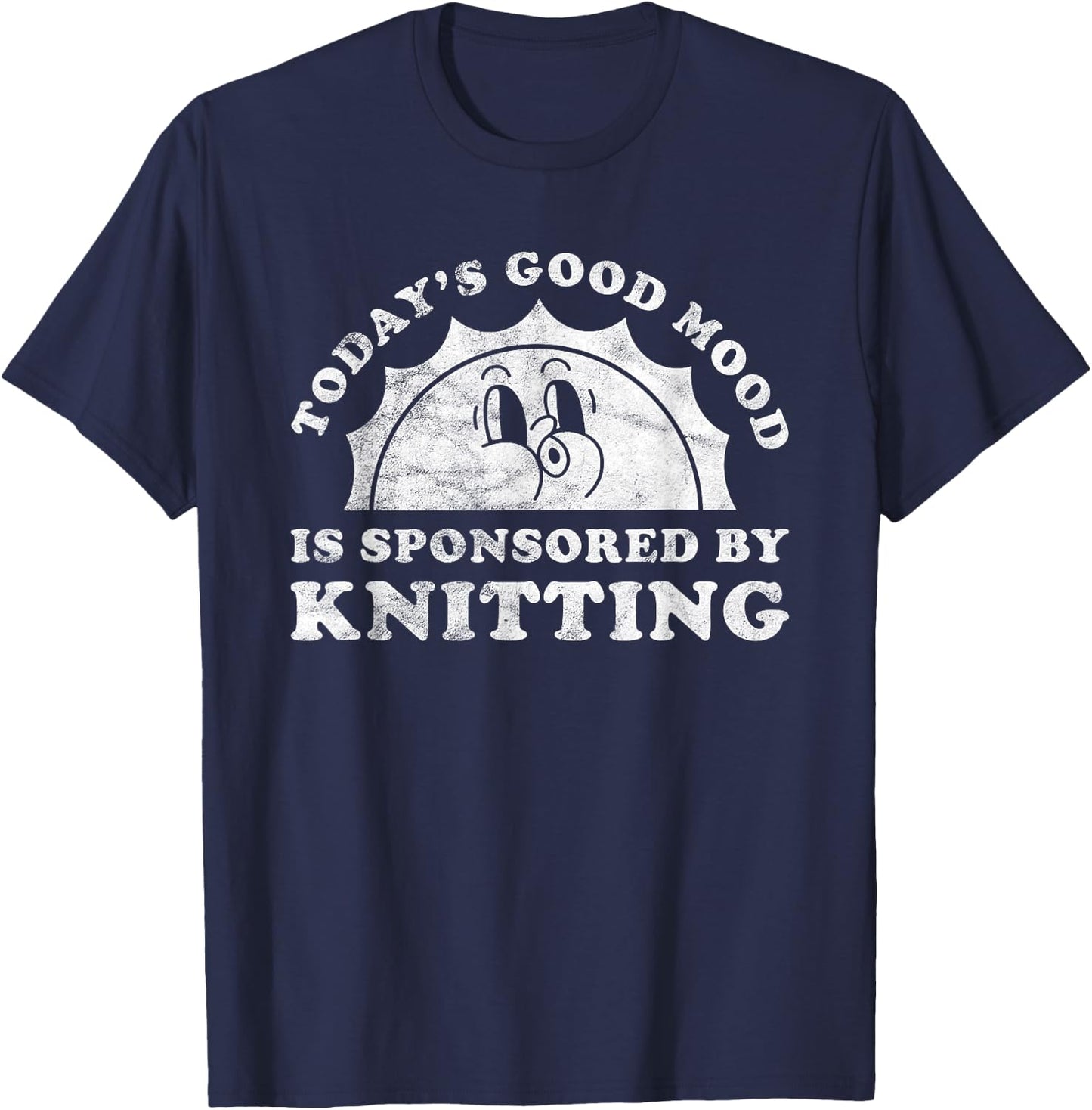 Funny Cute Retro Vintage Knitting T-Shirt - T-Shirt | Navy