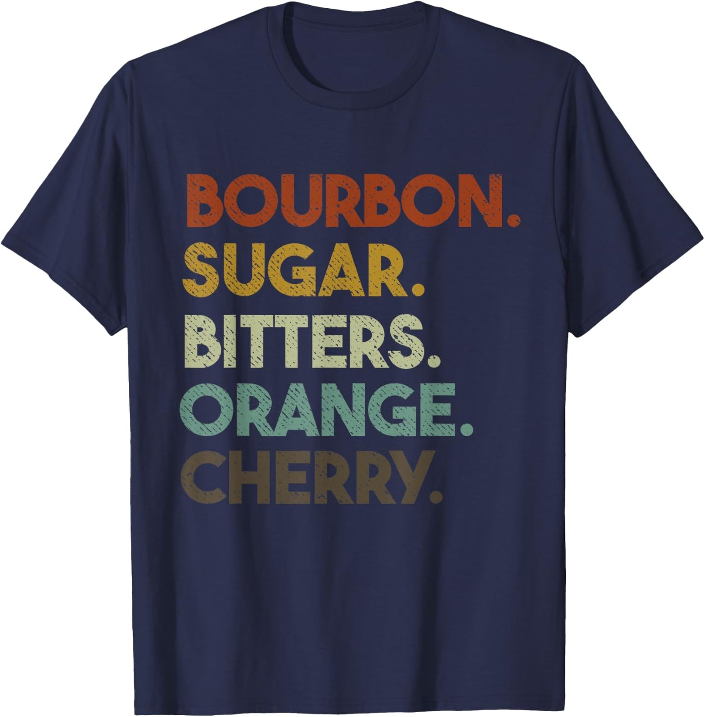 Bourbon Old Fashioned Ingredient List T-Shirt - T-Shirt | Navy
