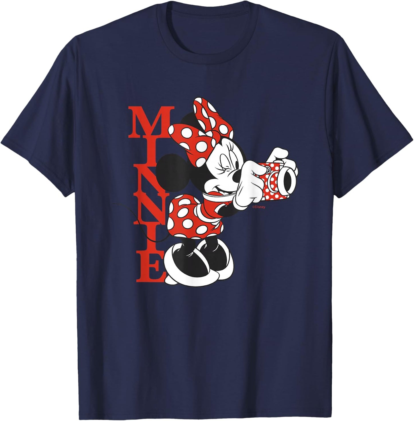 Disney Minnie Mouse with Camera Polka Dot Day Vintage T-Shirt - T-Shirt | Navy