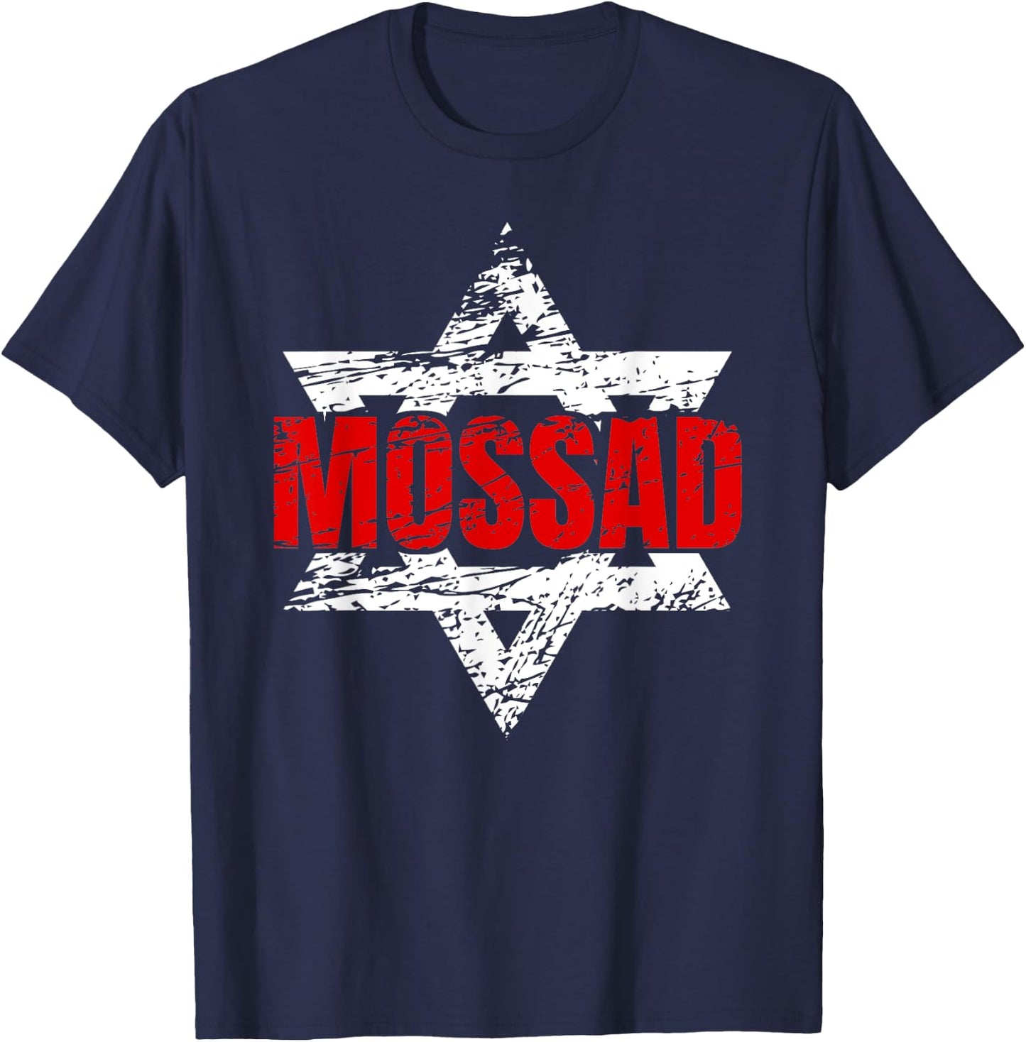 Mossad Israel Israeli Intelligence Tel Aviv Menorah IDF T-Shirt - T-Shirt | Navy