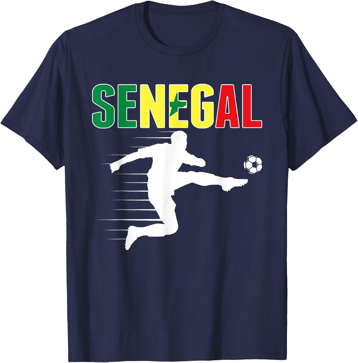 Senegal Soccer Lovers Jersey - Support Senegalese Football T-Shirt - T-Shirt | Navy