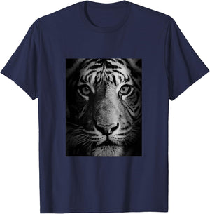 The Mountain White Tigers of Bengal Illustration Graphic T-Shirt - T-Shirt | Navy