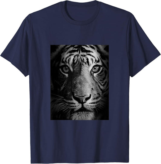 The Mountain White Tigers of Bengal Illustration Graphic T-Shirt - T-Shirt | Navy